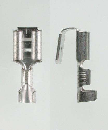 Flatkontaktfordeler 1 hann/1 hunn 6,3x0,8mm; 1,5-2,5 mm fortinnet