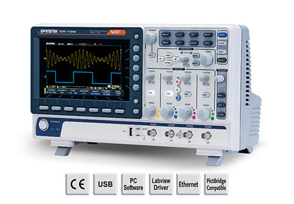 GW-DS Oscilloscope 4CH 100MHz 1GSa/s - USB - 10M memory CH 7 TFT color screen