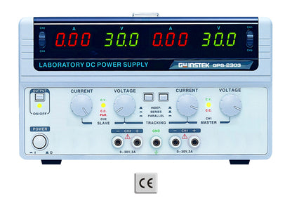 GW Strømforsyning 2X0-30V/0-3A digital m/EURO jack/banan