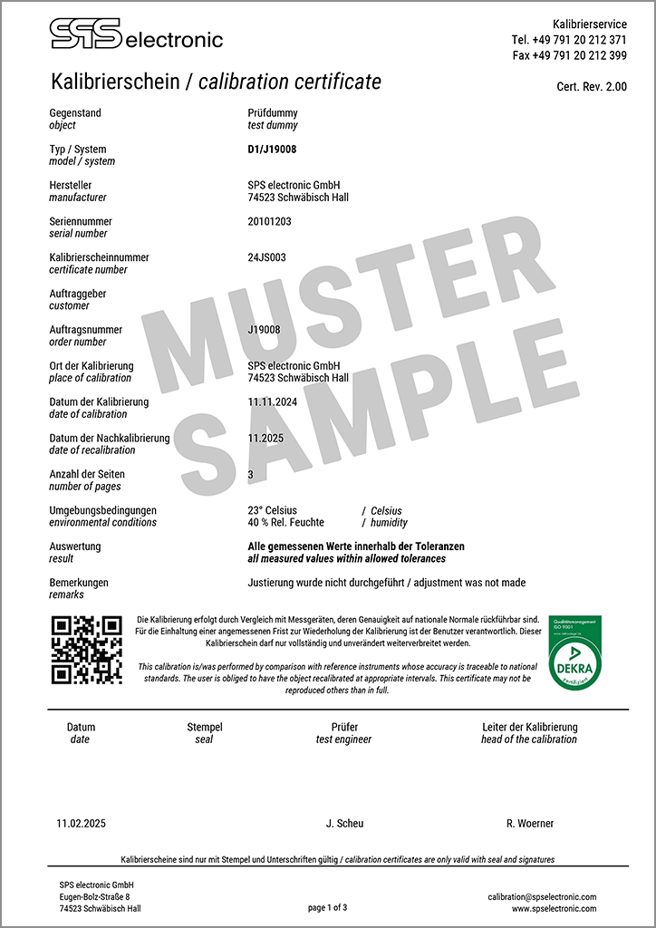 SPS HIPOT Sikkerheds Analyser AC 100V- 5,5kV/0-20mA/DC 100-6kV/0-20mA med socket
