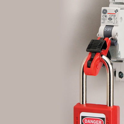 MasterLock LOCK-OUT for utvendig. hull i effektbryter, RCD etc. maks. 13 mm bredde