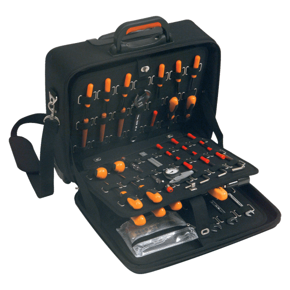 Plano værktøjstrolley med hjul soft - 19" m. elastik holdere u/værktøj