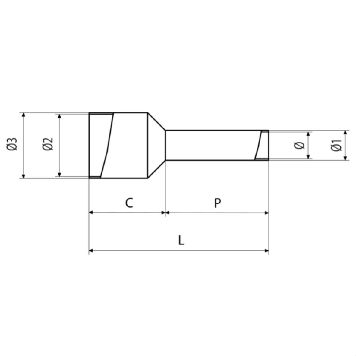 Terminalrør isolert 6mm - L12mm gul