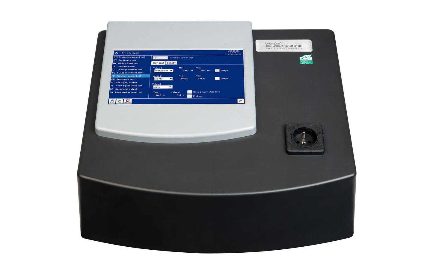 Sikkerhetstester i henhold til EN50191 - 0,1-5,5kV 0-3mA AC/0,1-6kV 0-10mA DC W/10,1 berøringsskjerm