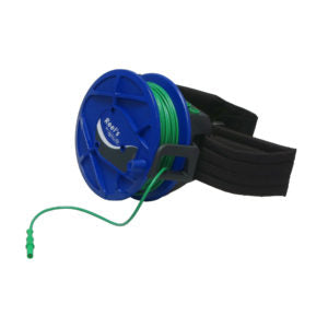 Kabelrulle m/2 bøsning + 1 stik Ø4mm 50m Grøn ledning 0,75mm² CATIII 1000V 2-12A
