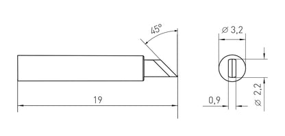 Soldering tip RT 7MS tip Knife-shaped 2.2mmx45°