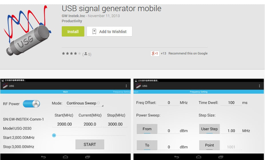 GW-USB-signalgenerator 34.5MHz ~ 4.4GHz