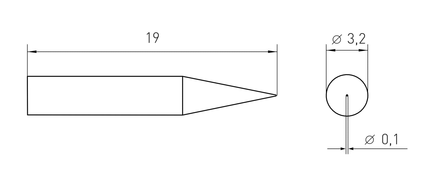 RTMS 001 C NW MS Loddespiss konisk D0.1
