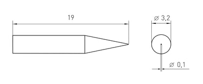 RTMS 001 C NW MS Loddespiss konisk D0.1