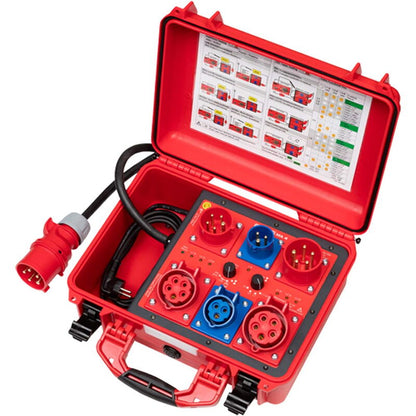 Measurement adapter for active testing of single-phase and three-phase equipment up to 32 A