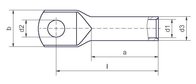Cable lug Cu tinned 300mm-Ø12mm; DIN 46 235