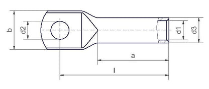 Cable lug Cu tinned 300mm-Ø12mm; DIN 46 235