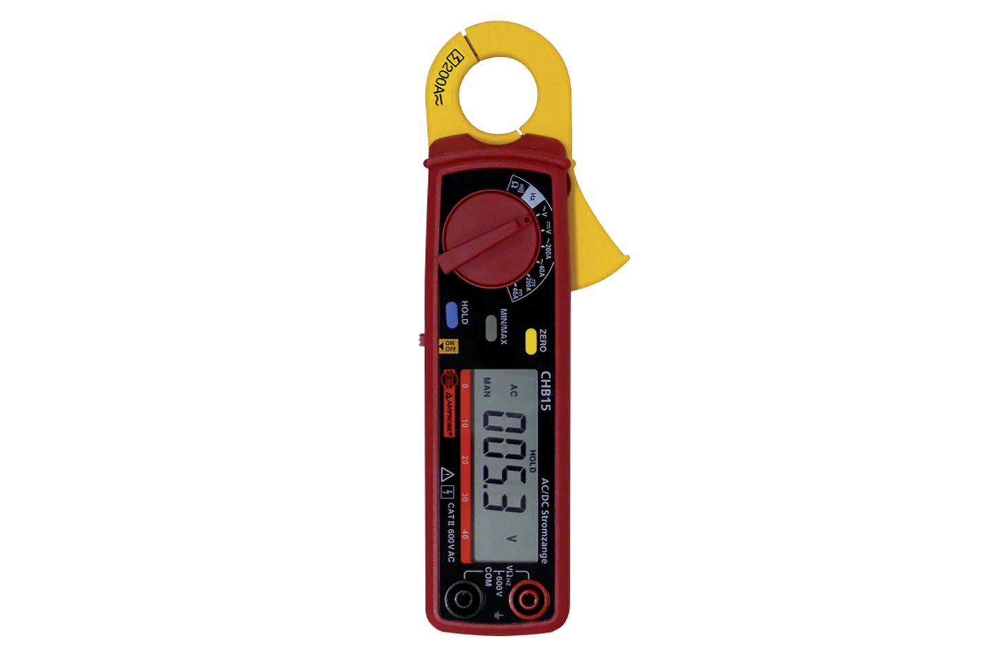 Mini tangampereter 200A AC/DC 400V AC/DC – 0,1-400 Ohm CAT II/600 V