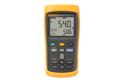 Fluke 54 II B digitalt tokanals termometer med datalogning og tydeligt digitalt display.