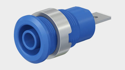 Stikkontakt SLB4-F gullbelagt grønn CAT III 1000V 24A m/flatkontakt 4,8x0,8