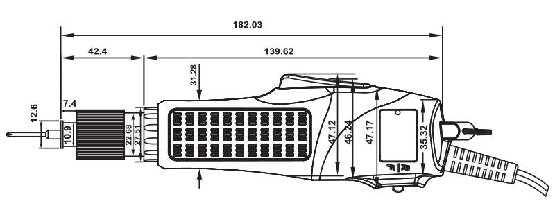 Skruemaskine DC12V ESD 0,05-0,69 Nm - 6pin eks. SKP-32BC-60W-6P