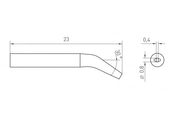 Soldering tip RT5 screwdriver 0.8x0.4mm bent 30° f/WMRS RTM 008 SX