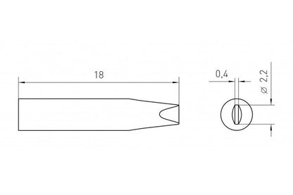 Soldering tip RT8 screw thread 2.2mm f/WMRS RTM 022 S