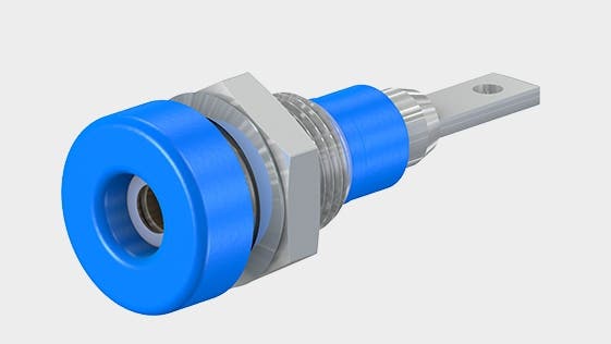 Stikkontakt m/lamell 2mm LB-IF2R blå - 30V AC/60V DC - 10A CATI