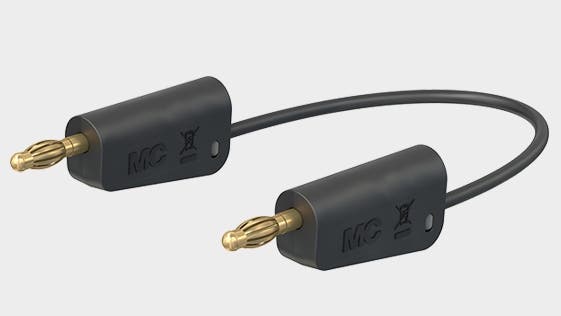 Prøveledning i PVC 1mm²  100 cm Blå LK-4N-F10 19A 30V AC/60V DC forniklet stik