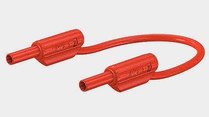 Testledning. SLK205-K rød 30cm 600V CAT II 10A